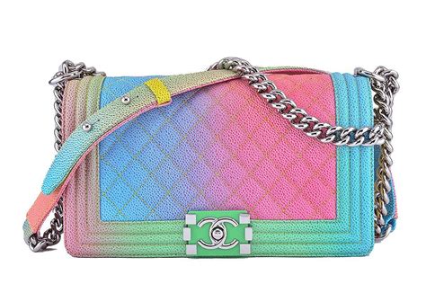 chanel multicolor medium rainbow boy chanel|chanel boys bag size.